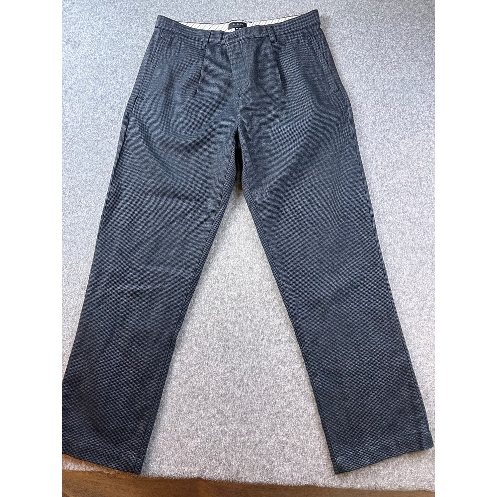 Men's TED BAKER London $235 SATTURN Tapered Trouser Pants 36R Gray/Black